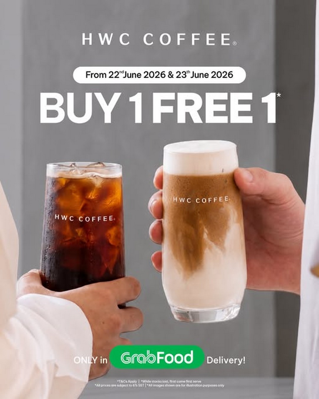 HWC-Coffee-Malaysia-Buy-1-Free-1-GrabFood-Coffee-Promotion 22–23 June 2026: HWC Coffee Malaysia, Buy 1 Free 1 GrabFood Coffee Promotion, Limited-Time Beverage Deal