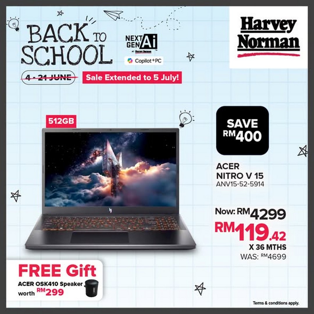 Harvey-Norman-Malaysia-Back-to-School-Sale-3 Now till 5 July 2026: Harvey Norman Malaysia Back to School Sale – Save Up to RM1,000 and Receive a FREE JBL GO 4 Speaker Worth RM299 with Laptop Purchase Promotion