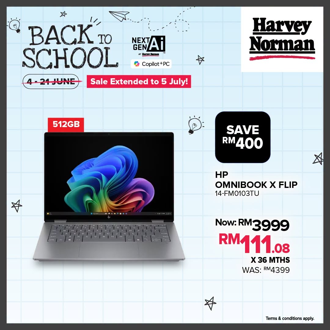 Harvey-Norman-Malaysia-Back-to-School-Sale-4 Now till 5 July 2026: Harvey Norman Malaysia Back to School Sale – Save Up to RM1,000 and Receive a FREE JBL GO 4 Speaker Worth RM299 with Laptop Purchase Promotion