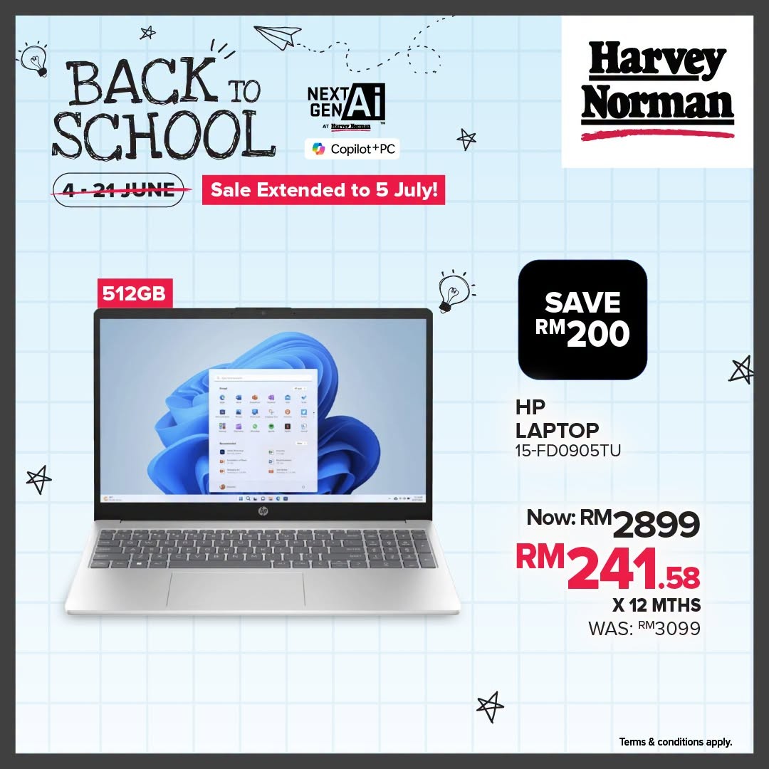 Harvey-Norman-Malaysia-Back-to-School-Sale-6 Now till 5 July 2026: Harvey Norman Malaysia Back to School Sale – Save Up to RM1,000 and Receive a FREE JBL GO 4 Speaker Worth RM299 with Laptop Purchase Promotion