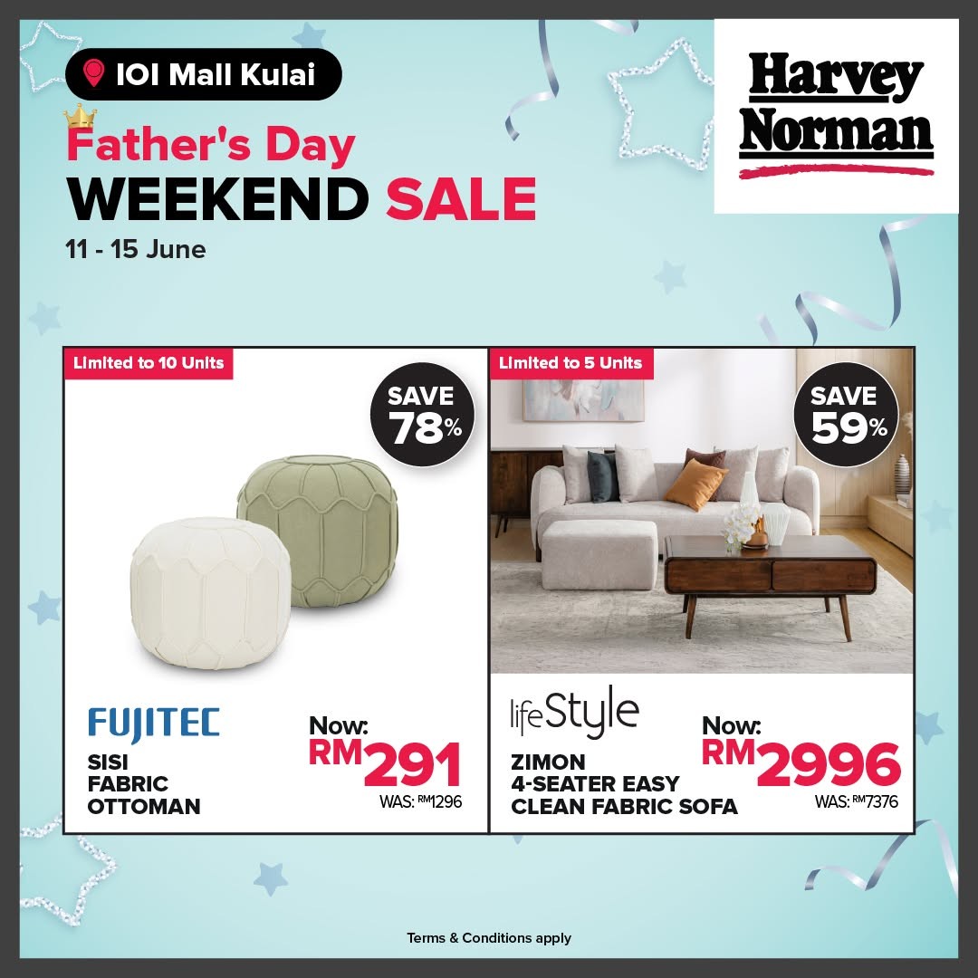 Harvey-Norman-Malaysia-Fathers-Day-Weekend-Sale-11 11-15 June 2026: Harvey Norman Malaysia Father’s Day Weekend Sale – Enjoy Up to 75% Off Storewide at Gurney Plaza and IOI Mall Kulai