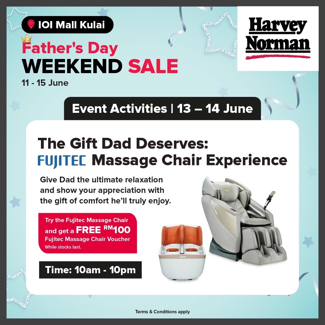 Harvey-Norman-Malaysia-Fathers-Day-Weekend-Sale-4 11-15 June 2026: Harvey Norman Malaysia Father’s Day Weekend Sale – Enjoy Up to 75% Off Storewide at Gurney Plaza and IOI Mall Kulai