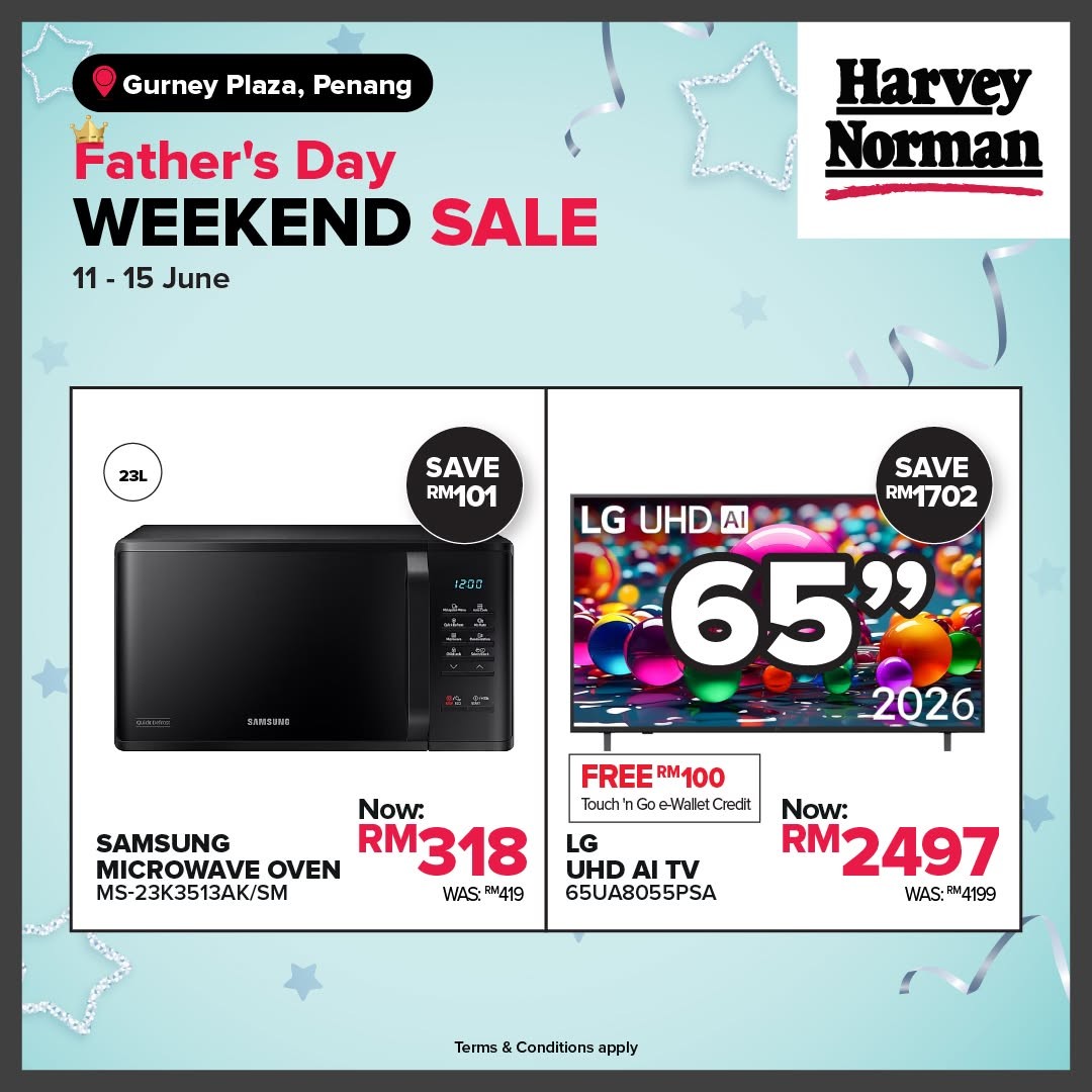 Harvey-Norman-Malaysia-Fathers-Day-Weekend-Sale-5 11-15 June 2026: Harvey Norman Malaysia Father’s Day Weekend Sale – Enjoy Up to 75% Off Storewide at Gurney Plaza and IOI Mall Kulai