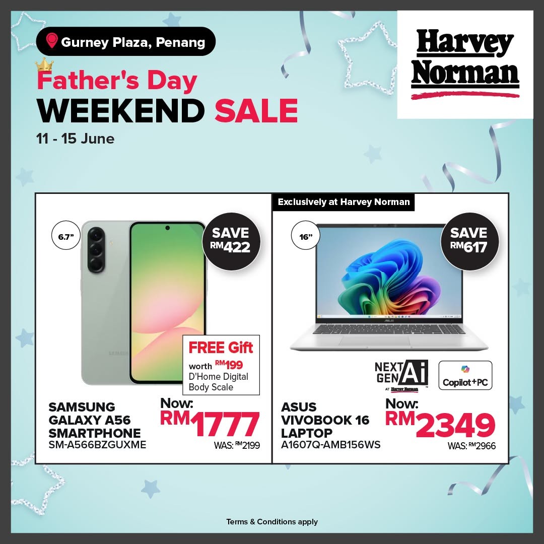 Harvey-Norman-Malaysia-Fathers-Day-Weekend-Sale-7 11-15 June 2026: Harvey Norman Malaysia Father’s Day Weekend Sale – Enjoy Up to 75% Off Storewide at Gurney Plaza and IOI Mall Kulai