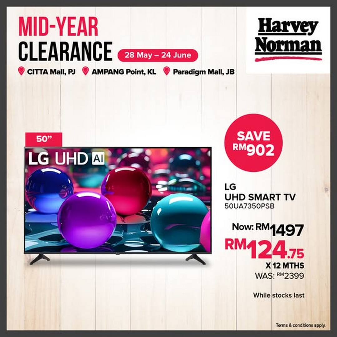Harvey-Norman-Malaysia-Mid-Year-Clearance-Sale-2 28 May – 24 June 2026: Harvey Norman Malaysia Mid-Year Clearance Sale – Save Up to 80% Off at Factory Outlet Locations and Online Promotion