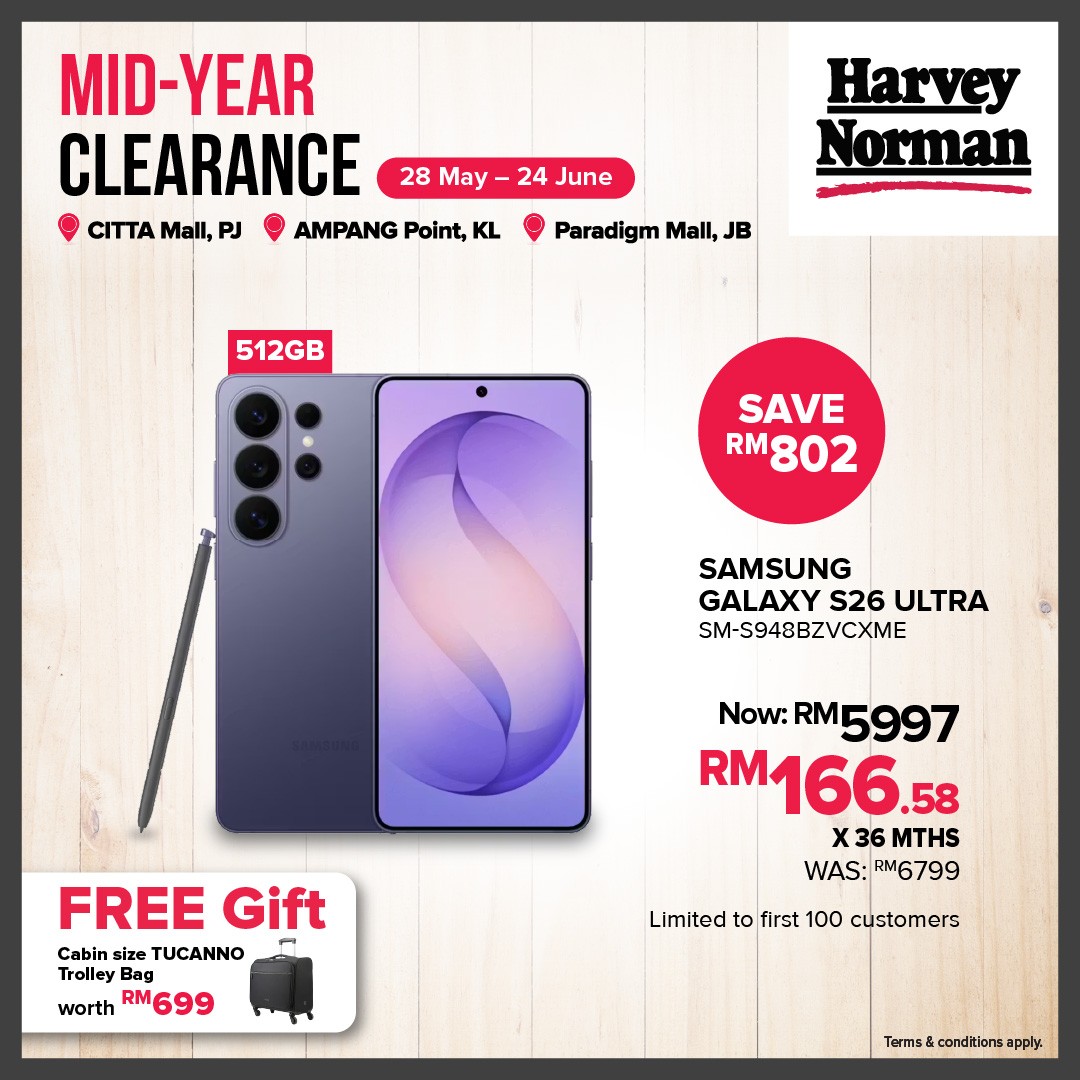 Harvey-Norman-Malaysia-Mid-Year-Clearance-Sale-7 28 May – 24 June 2026: Harvey Norman Malaysia Mid-Year Clearance Sale – Save Up to 80% Off at Factory Outlet Locations and Online Promotion