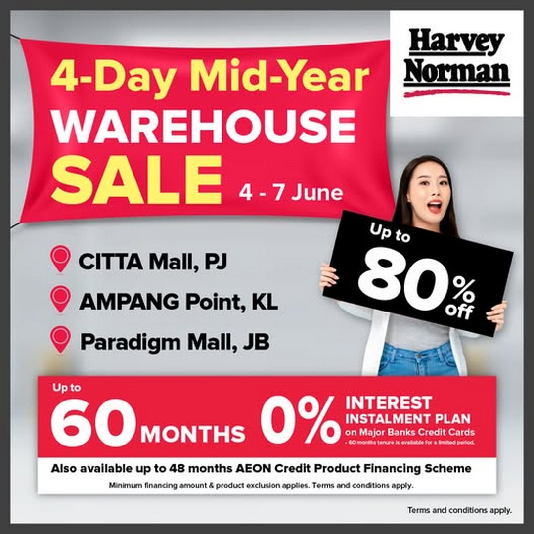 Harvey-Norman-Malaysia-Mid-Year-Savings-Sale 4–7 June 2026: Harvey Norman Malaysia Mid-Year Savings Sale, Home & Tech Clearance with Up to 80% Off Across Selected Items