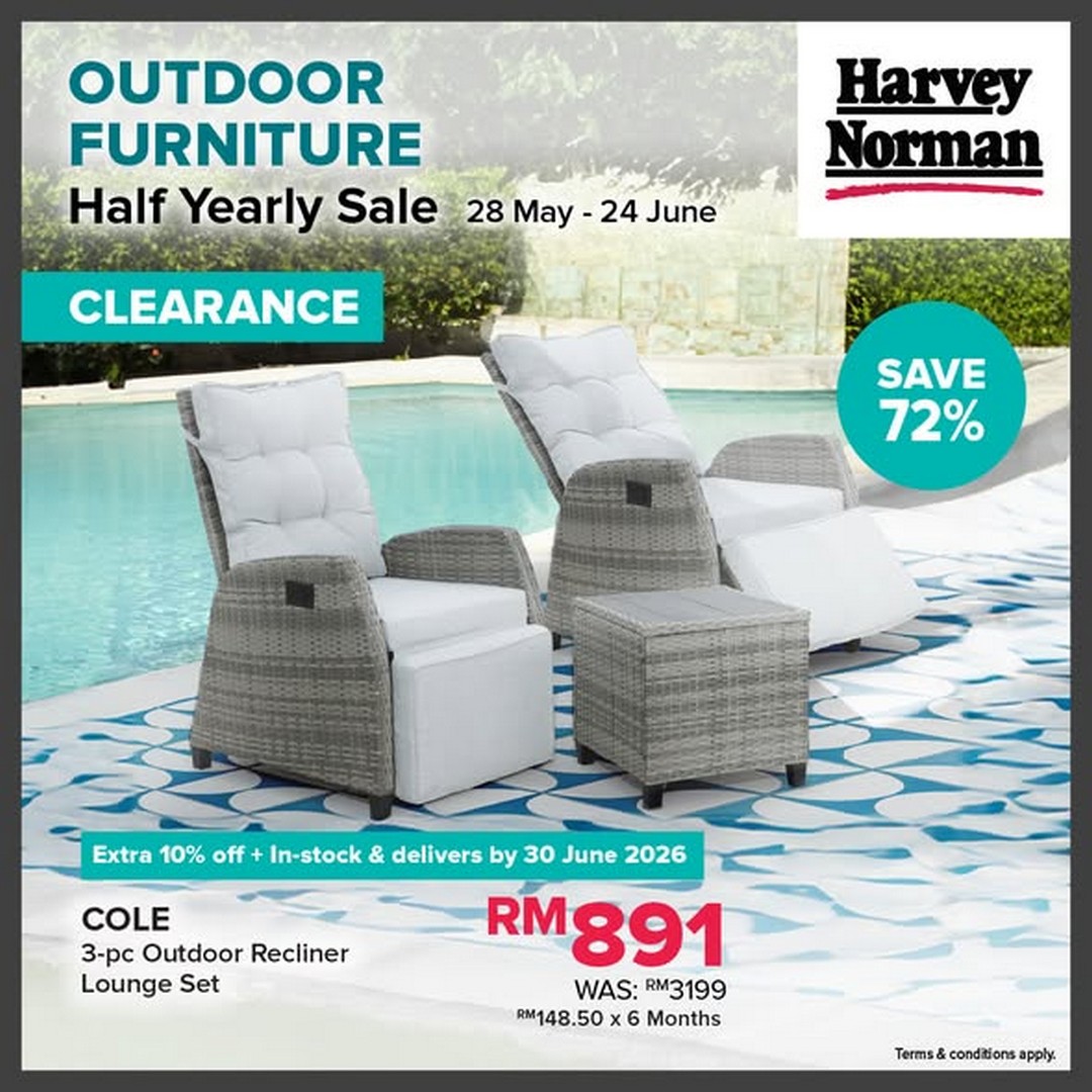 Harvey-Norman-Malaysia-Outdoor-Furniture-Promotion-2 28 May – 24 June 2026: Harvey Norman Malaysia Outdoor Furniture Promotion – Enjoy Up to 60% Off Plus Extra 10% Off Selected Sets