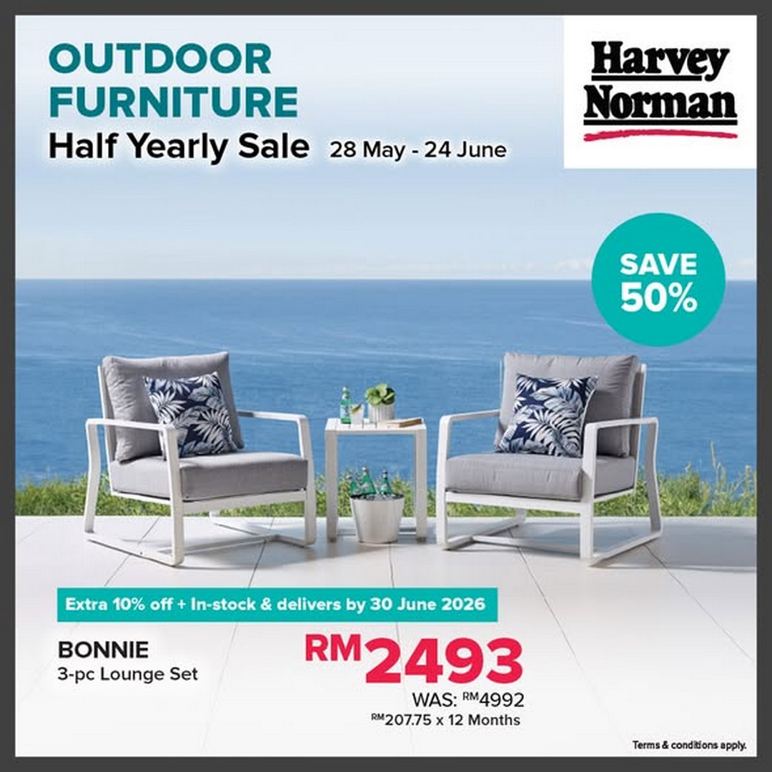 Harvey-Norman-Malaysia-Outdoor-Furniture-Promotion-3 28 May – 24 June 2026: Harvey Norman Malaysia Outdoor Furniture Promotion – Enjoy Up to 60% Off Plus Extra 10% Off Selected Sets