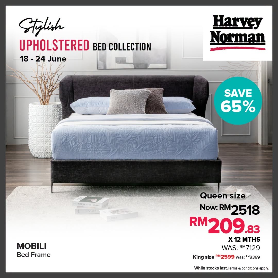 Harvey-Norman-Malaysia-Stylish-Upholstered-Bed-Collection-Promotion-3 18-24 June 2026: Harvey Norman Malaysia Stylish Upholstered Bed Collection Promotion – Enjoy Savings of Up to 74% Off Bedroom Furniture