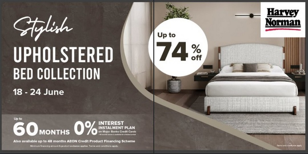 Harvey-Norman-Malaysia-Stylish-Upholstered-Bed-Collection-Promotion 18-24 June 2026: Harvey Norman Malaysia Stylish Upholstered Bed Collection Promotion – Enjoy Savings of Up to 74% Off Bedroom Furniture