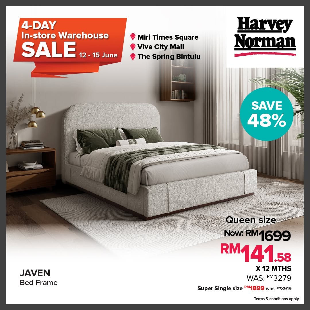 Harvey-Norman-Malaysia-Warehouse-Sale-Up-to-75-Off-In-Store-Clearance-12 12–15 June 2026: Harvey Norman Malaysia Warehouse Sale: Up to 75% Off In-Store Clearance Deals on Home & Tech Essentials in Sarawak