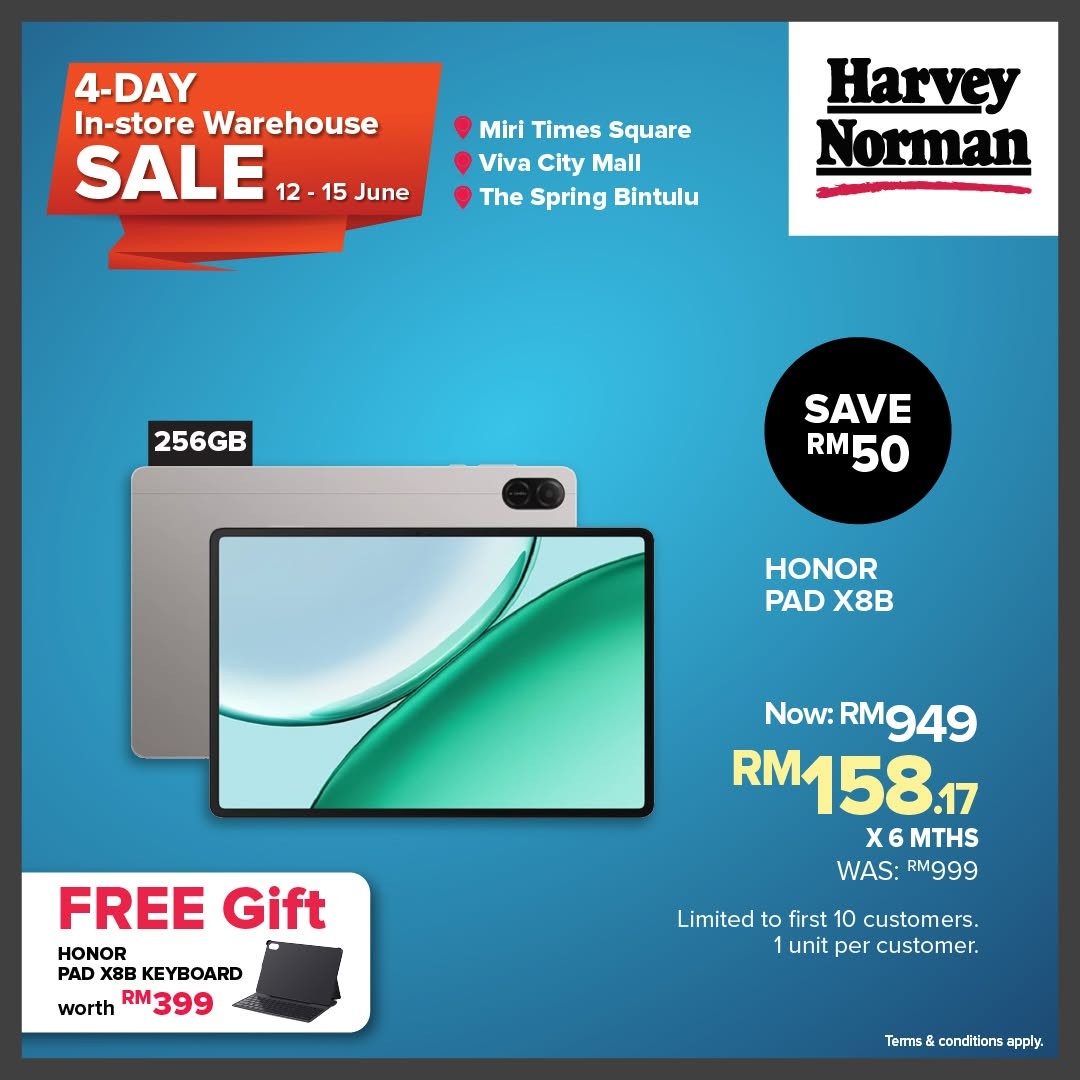 Harvey-Norman-Malaysia-Warehouse-Sale-Up-to-75-Off-In-Store-Clearance-6 12–15 June 2026: Harvey Norman Malaysia Warehouse Sale: Up to 75% Off In-Store Clearance Deals on Home & Tech Essentials in Sarawak