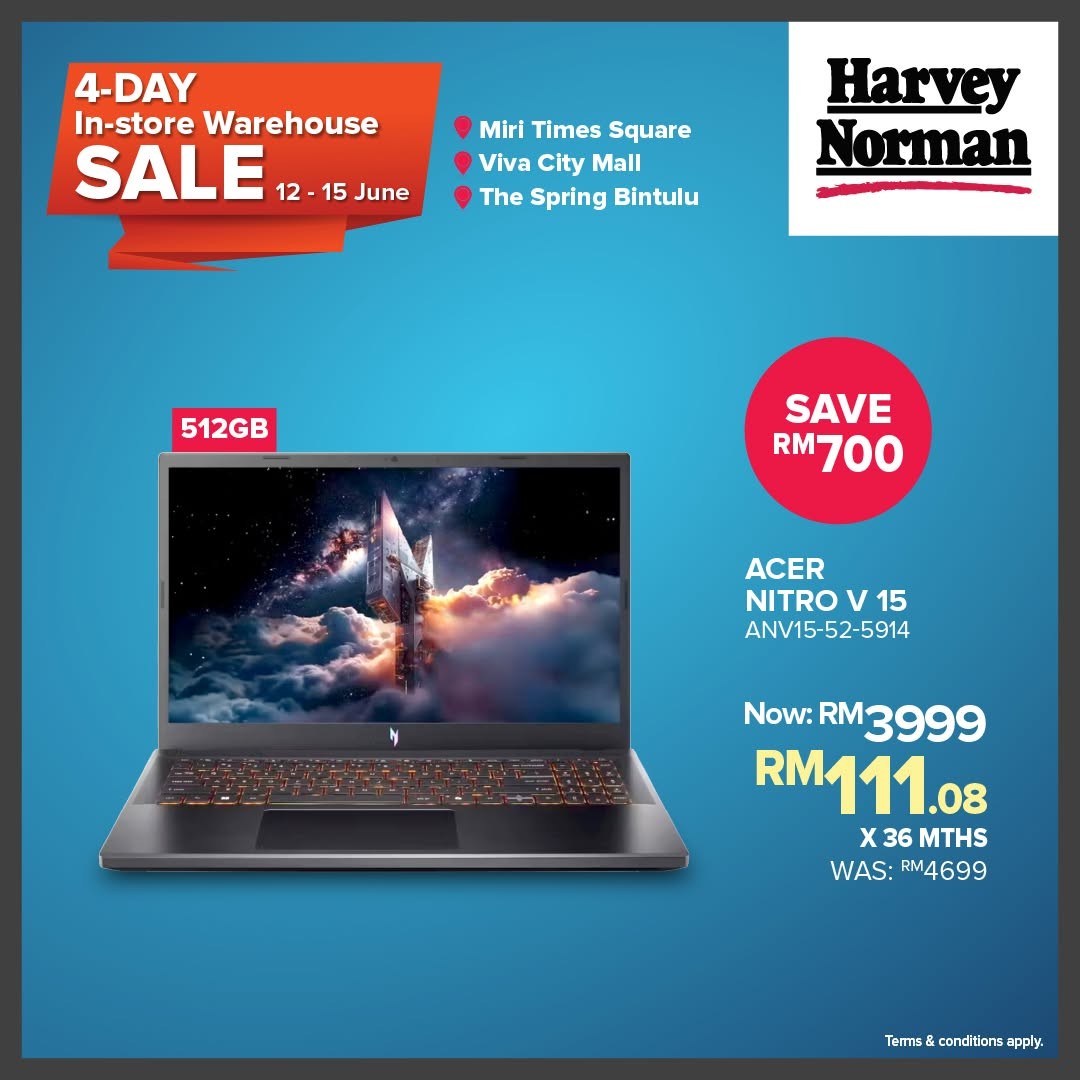 Harvey-Norman-Malaysia-Warehouse-Sale-Up-to-75-Off-In-Store-Clearance-7 12–15 June 2026: Harvey Norman Malaysia Warehouse Sale: Up to 75% Off In-Store Clearance Deals on Home & Tech Essentials in Sarawak
