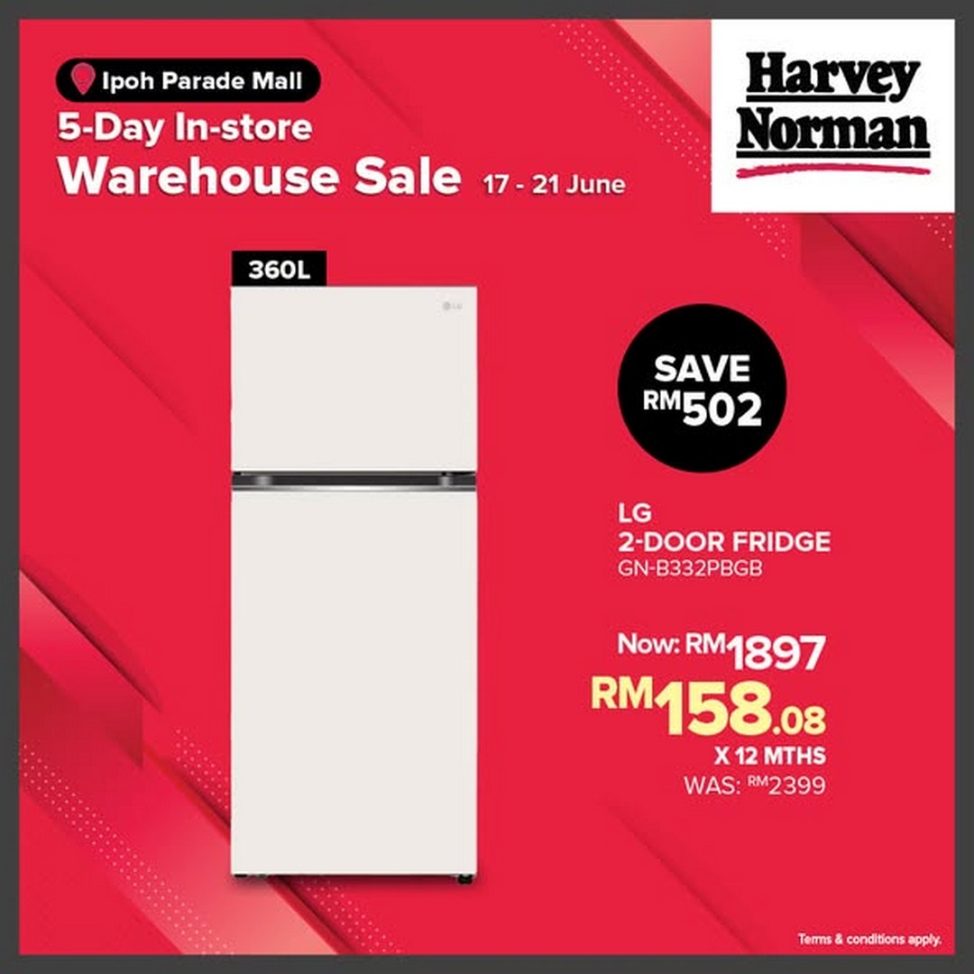 Harvey-Norman-Malaysia-Warehouse-Sale-at-Ipoh-Parade-Mall-1 17–21 June 2026: Harvey Norman Malaysia Warehouse Sale at Ipoh Parade Mall, Massive Tech and Home Promotion with Up to 75% Off and 0% Interest Instalment Deal