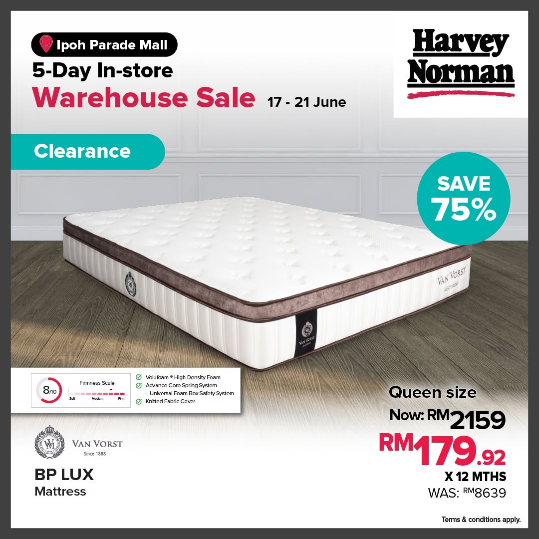 Harvey-Norman-Malaysia-Warehouse-Sale-at-Ipoh-Parade-Mall-11 17–21 June 2026: Harvey Norman Malaysia Warehouse Sale at Ipoh Parade Mall, Massive Tech and Home Promotion with Up to 75% Off and 0% Interest Instalment Deal