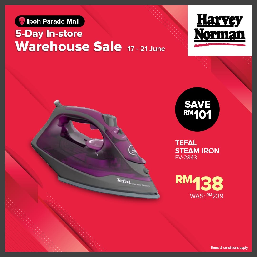 Harvey-Norman-Malaysia-Warehouse-Sale-at-Ipoh-Parade-Mall-4 17–21 June 2026: Harvey Norman Malaysia Warehouse Sale at Ipoh Parade Mall, Massive Tech and Home Promotion with Up to 75% Off and 0% Interest Instalment Deal