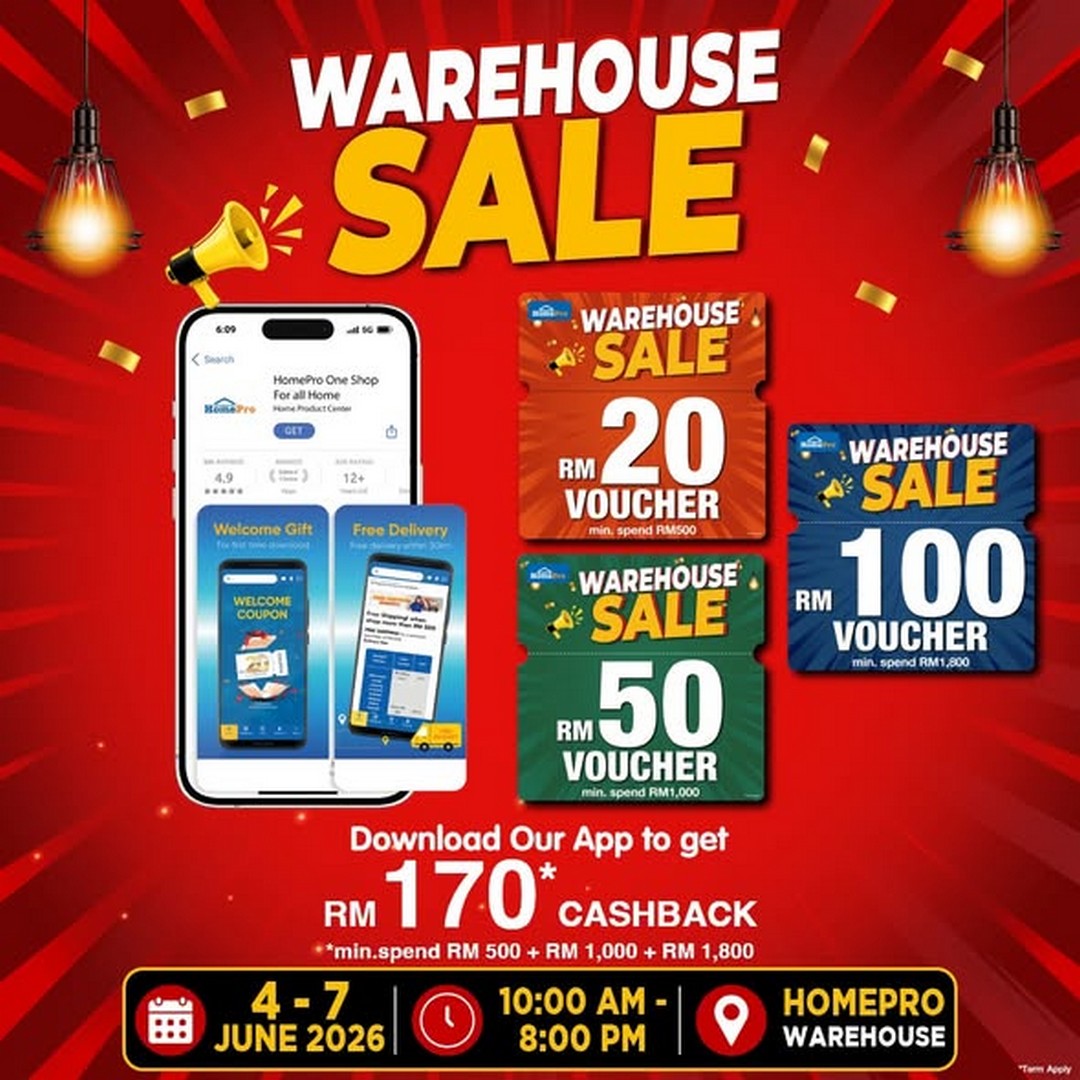 HomePro-Malaysia-Warehouse-Sale-with-Up-to-80-Off-Home-Appliances-2 4-7 June 2026: HomePro Malaysia Warehouse Sale with Up to 80% Off Home Appliances, Furniture and Household Essentials at Puchong