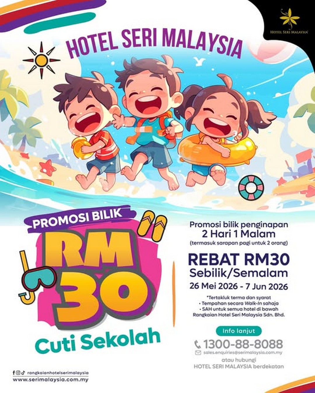 Hotel-Seri-Malaysia-School-Holiday-Family-Stay-Promotion 26 May – 7 June 2026: Hotel Seri Malaysia School Holiday Family Stay Promotion with RM30 Rebate, Breakfast Included and Nationwide Hotel Deals