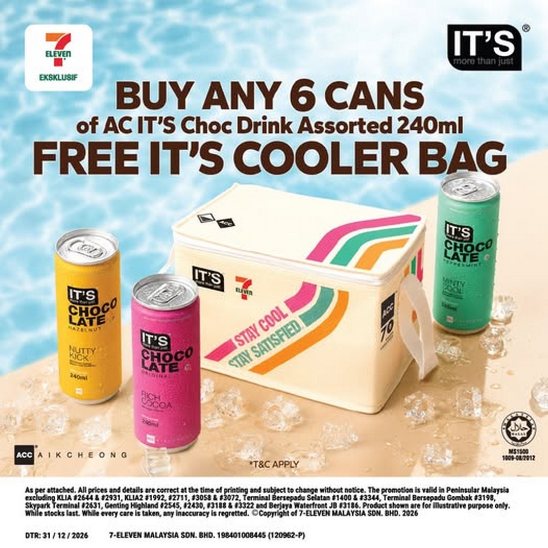 ITS-Chocolate-in-a-Can-at-7-Eleven-Malaysia-Buy-6-Free-Cooler-Bag-Promotion 24 June 2026 onwards: IT’S Chocolate in a Can at 7-Eleven Malaysia Buy 6 Free Cooler Bag Promotion, Nationwide In-Store Giveaway While Stocks Last