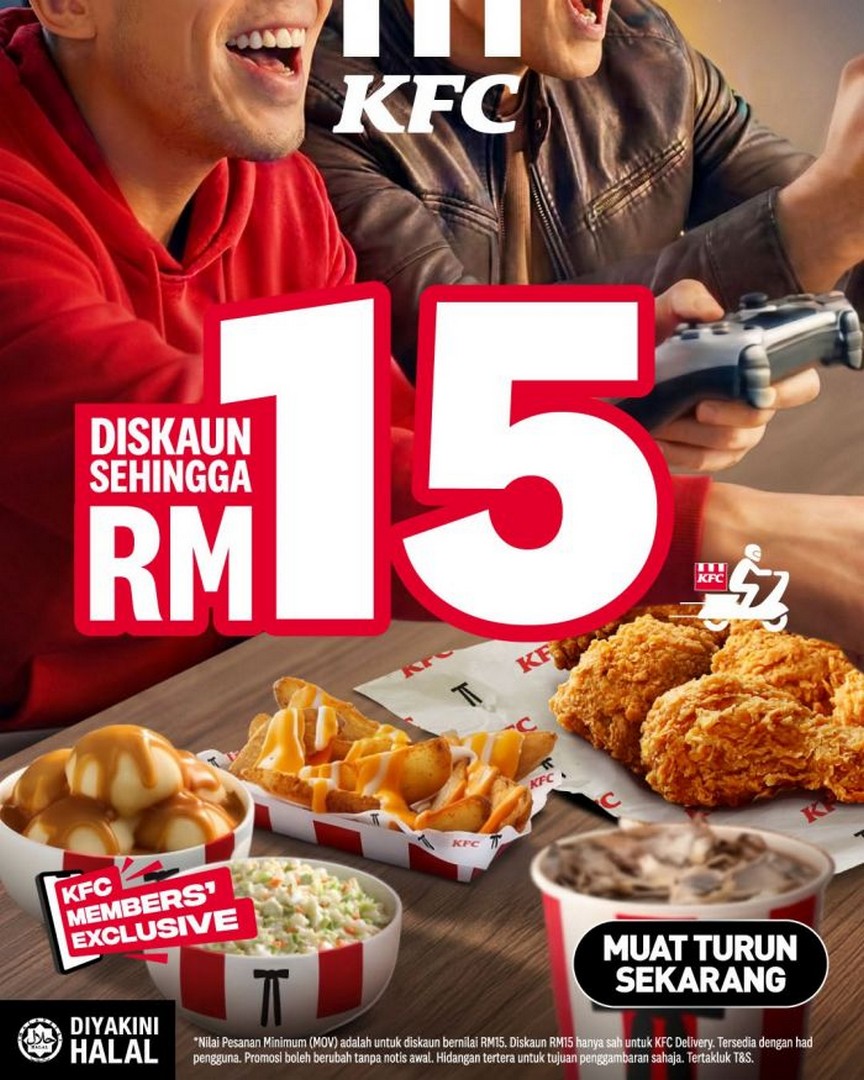 KFC-Malaysia-App-Delivery-RM15-OFF-Members-Exclusive-Promotion 15 June 2026 onwards: KFC Malaysia App Delivery RM15 OFF Members Exclusive Promotion: Online Food Delivery Savings Deal