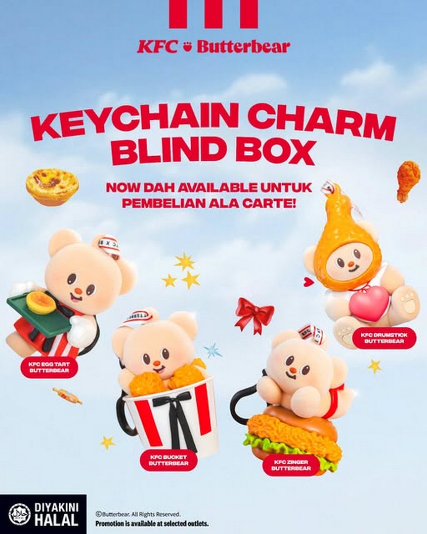 KFC-Malaysia-KFC-x-Butterbear-Keychain-Charm-Blind-Box-Promotion 18 June 2026 onwards: KFC Malaysia: KFC x Butterbear Keychain Charm Blind Box Promotion: Limited Collectible Release
