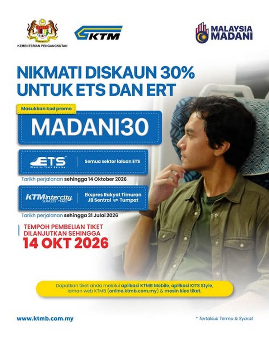 KTM-Berhad-MADANI30-ETS-ERT-Discount-Promotion 15 April-14 October 2026: KTM Berhad MADANI30 ETS & ERT Discount Promotion: Affordable Rail Travel Savings Across Malaysia