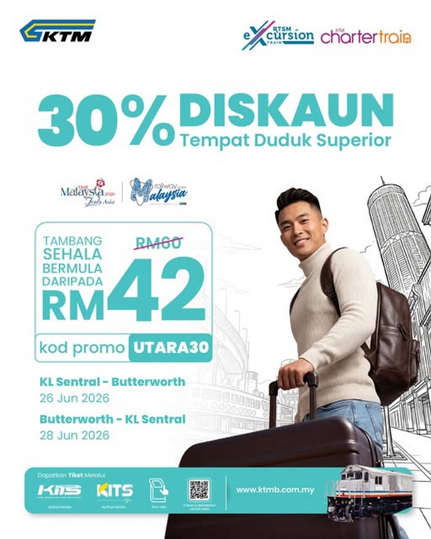 KTM-Berhad-North30-Promotion-–-Save-RM18-on-KL-Sentral 26-28 June 2026: KTM Berhad North30 Promotion – Save RM18 on KL Sentral to Butterworth Train Travel