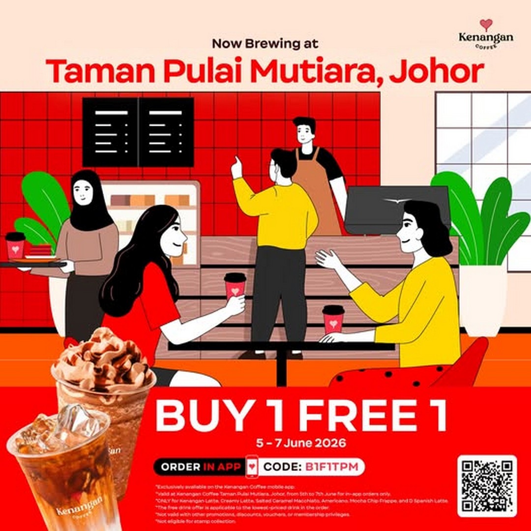 Kenangan-Coffee-Malaysia-Buy-1-Free-1-Store-Launch-Promotion 5–7 June 2026: Kenangan Coffee Malaysia, Buy 1 Free 1 Store Launch Promotion in Taman Pulai Mutiara Johor Bahru