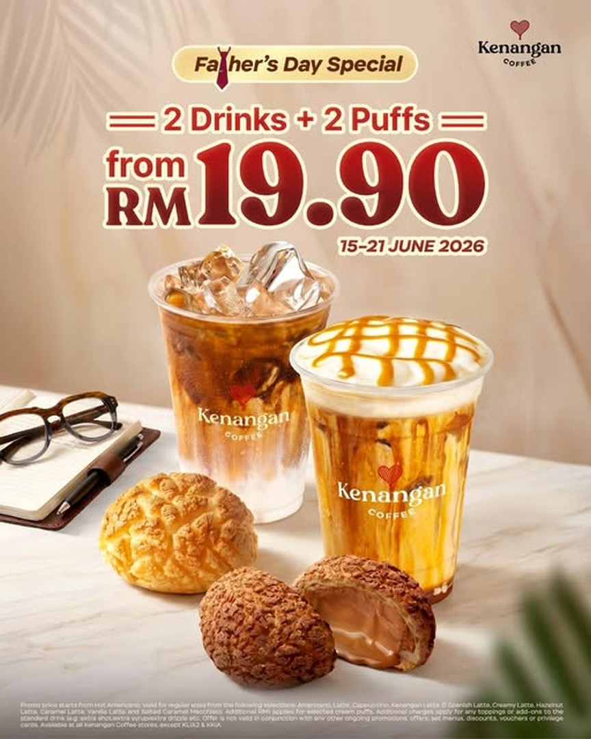 Kenangan-Coffee-Malaysia-Fathers-Day-Promotion 15-21 June 2026: Kenangan Coffee Malaysia, Father’s Day Promotion, 2 Drinks + 2 Cream Puffs from RM19.90 Deal Across Malaysia