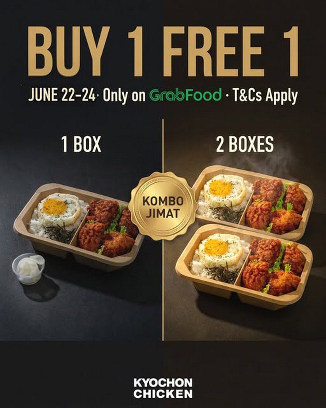 KyoChon-Malaysia-Buy-1-Free-1-GrabFood-Deal 22–24 June 2026: KyoChon Malaysia Buy 1 Free 1 GrabFood Deal, Limited-Time Chicken Promotion