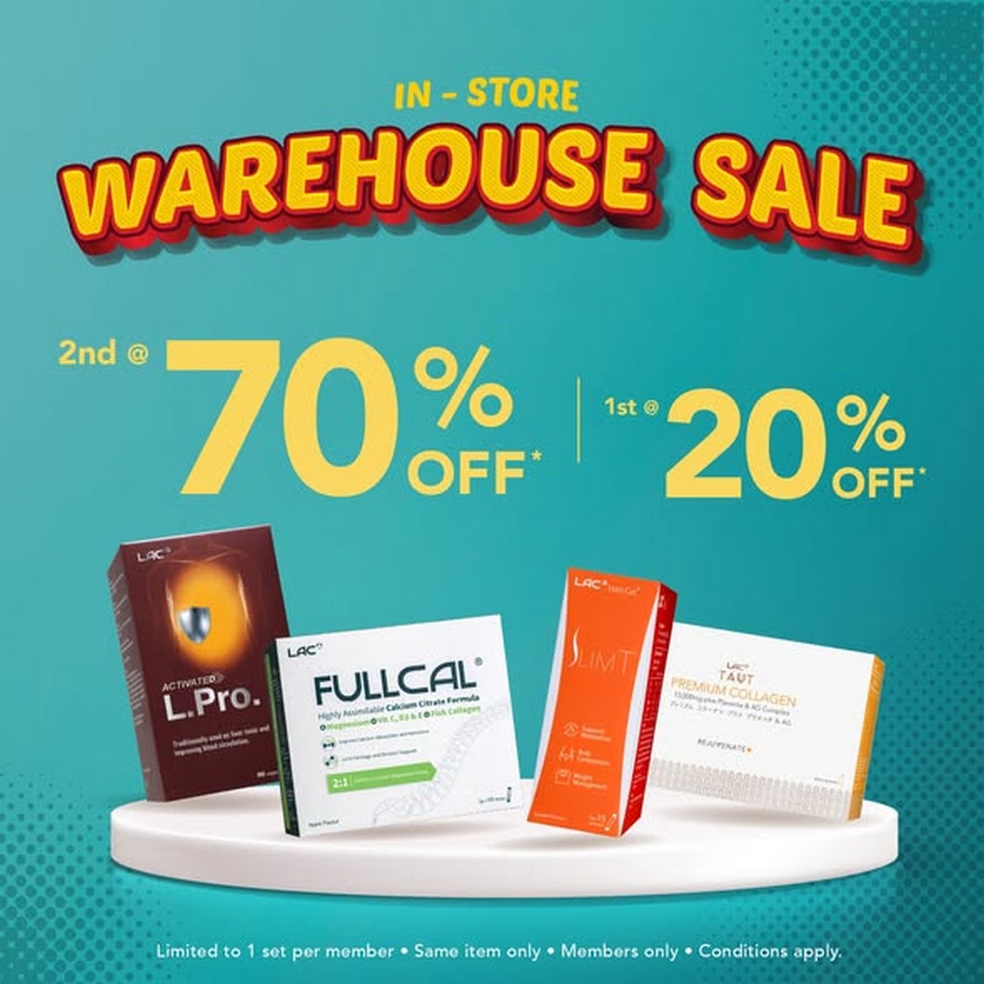 LAC-Malaysia-In-Store-Warehouse-Sale-Up-to-70-Off-Second-Item 17–30 June 2026: LAC Malaysia In-Store Warehouse Sale, Up to 70% Off Second Item, Buy 3 Specials on Supplements Promotion, Limited-Time Members Only Deal