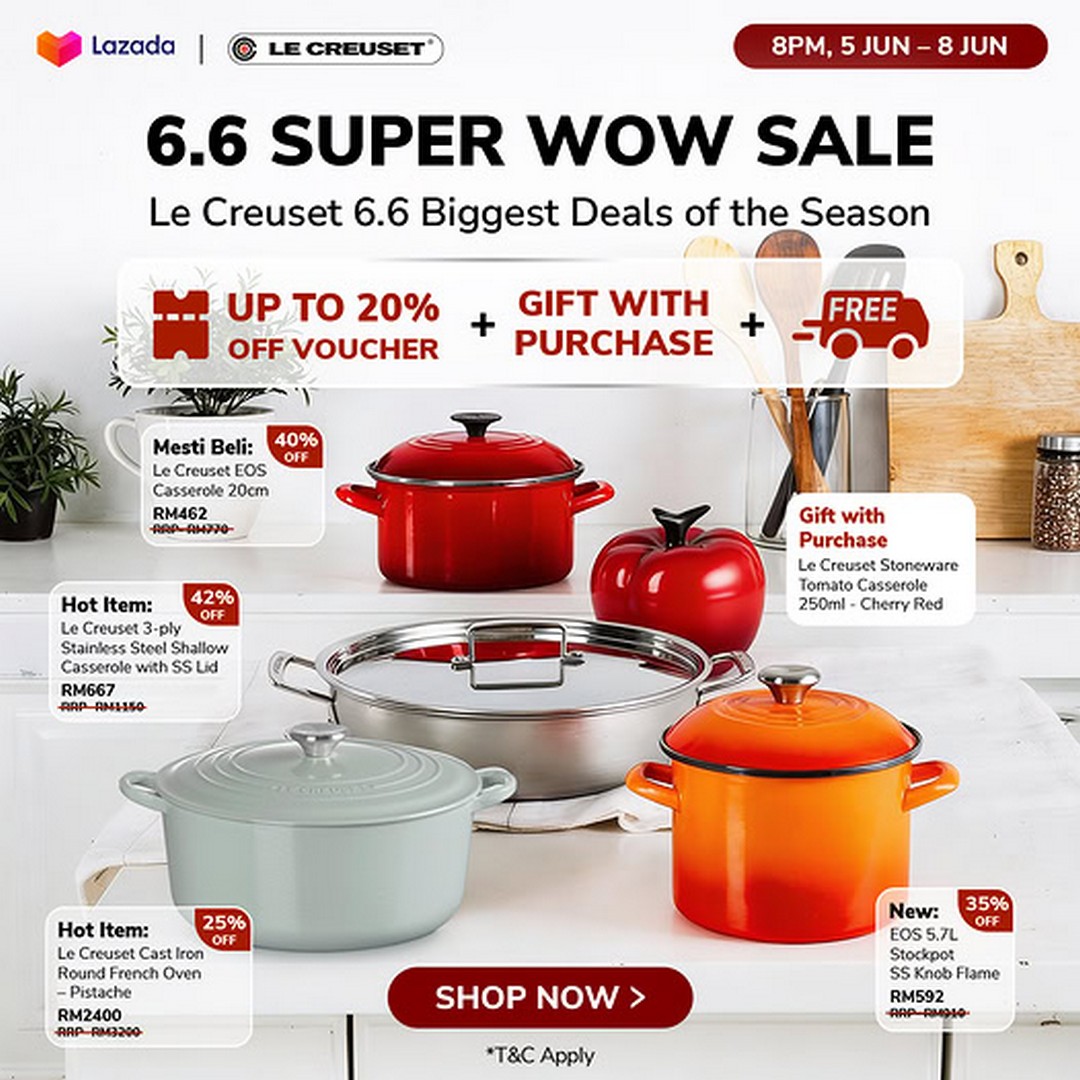 Le-Creuset-Malaysia-20-Voucher-Promotion-and-Complimentary-Gifts-Sale 5-8 June 2026: Le Creuset Malaysia 20% Voucher Promotion and Complimentary Gifts Sale – A Rare Opportunity to Own Premium French Cookware