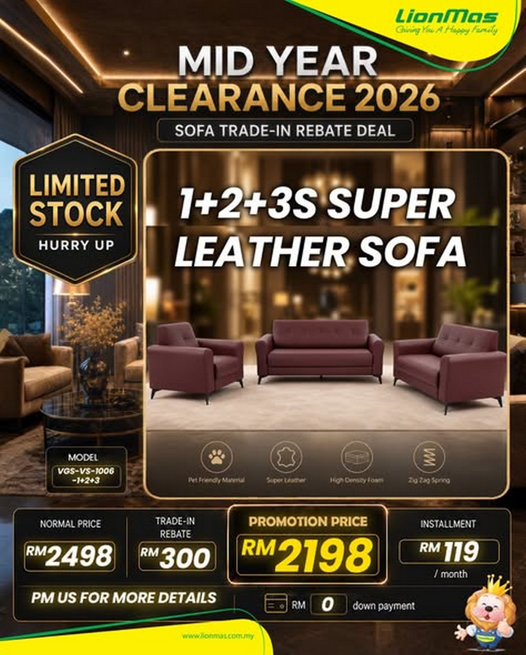 Lionmas-Furnishers-Mid-Year-Clearance-Sale-2026-1 22 June 2026 onwards: Lionmas Furnishers Mid Year Clearance Sale 2026 – Enjoy Massive Sofa Discounts, Cash Rebates Up to RM1,200 and Easy Instalment Plans