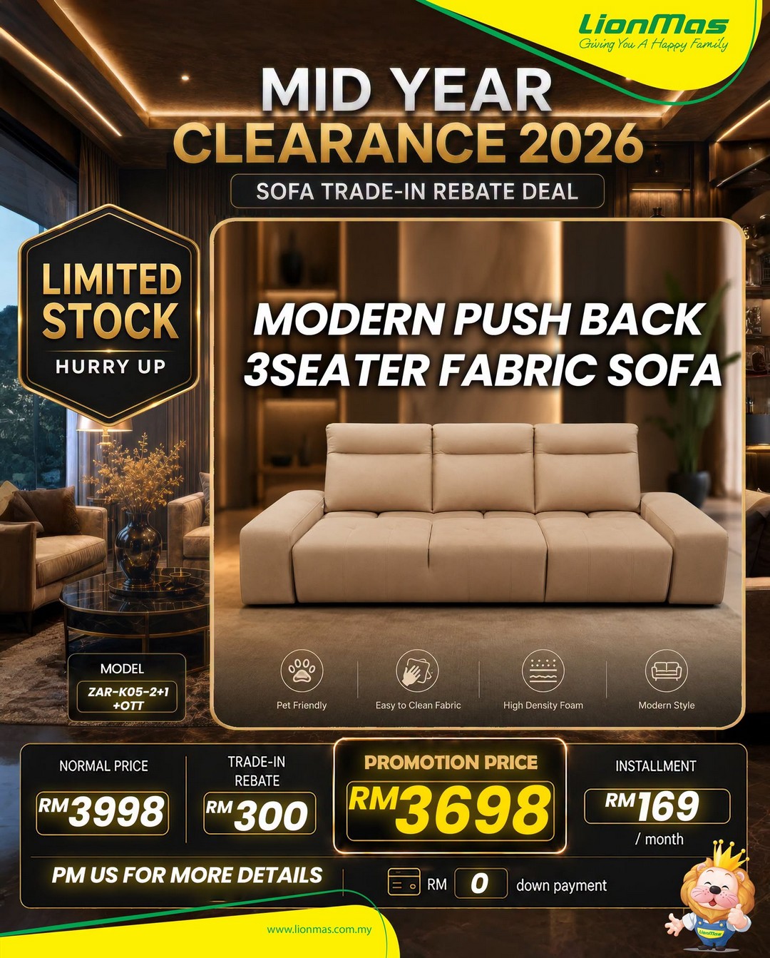 Lionmas-Furnishers-Mid-Year-Clearance-Sale-2026-7 22 June 2026 onwards: Lionmas Furnishers Mid Year Clearance Sale 2026 – Enjoy Massive Sofa Discounts, Cash Rebates Up to RM1,200 and Easy Instalment Plans