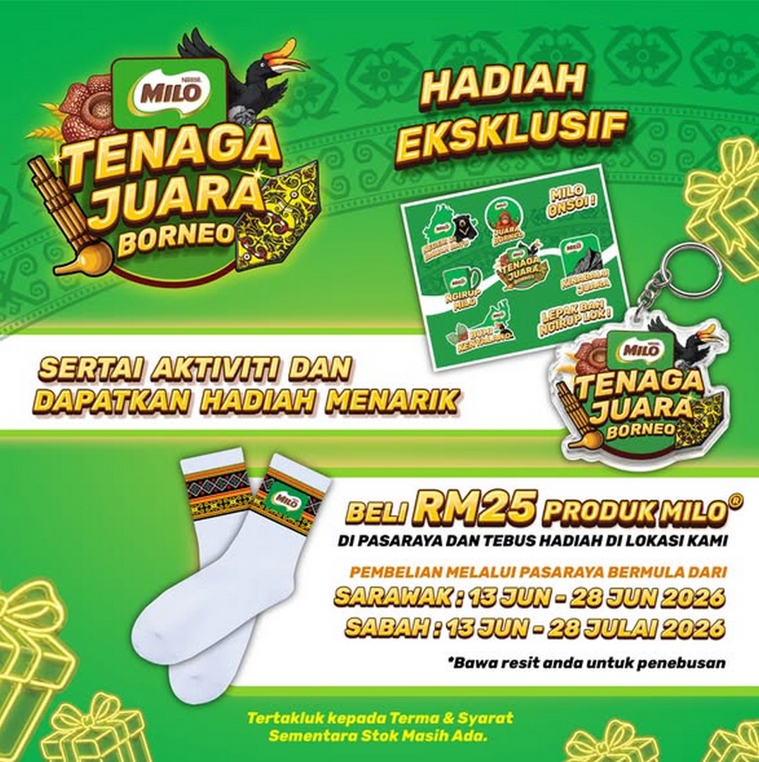 MILO-Malaysia-Sabah-Sarawak-Exclusive-Gift-Promotion-2 17 June 2026 onwards: MILO Malaysia Sabah & Sarawak Exclusive Gift Promotion – Free Borneo Gifts and Limited Edition Socks Redemption