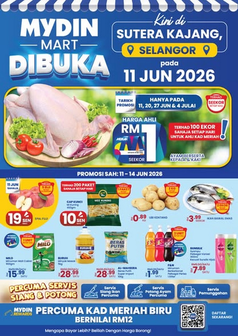 MYDIN-Malaysia-Kajang-Silk-Mart-Opening-Promotion 11 June 2026 Onward: MYDIN Malaysia Kajang Silk Mart Opening Promotion – Enjoy Incredible Deals, RM1 Chicken, 19 Sen Fuji Apples and Exclusive Member Rewards