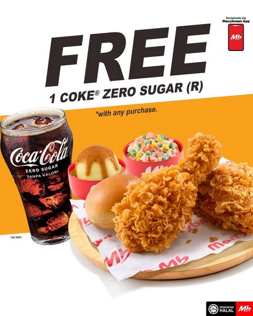 Marrybrown-FREE-Coke-Zero-Sugar-Promotion 9 June 2026 onwards: Marrybrown FREE Coke Zero Sugar Promotion – Enjoy a Complimentary Refreshing Drink with Any Purchase at Participating Outlets Nationwide