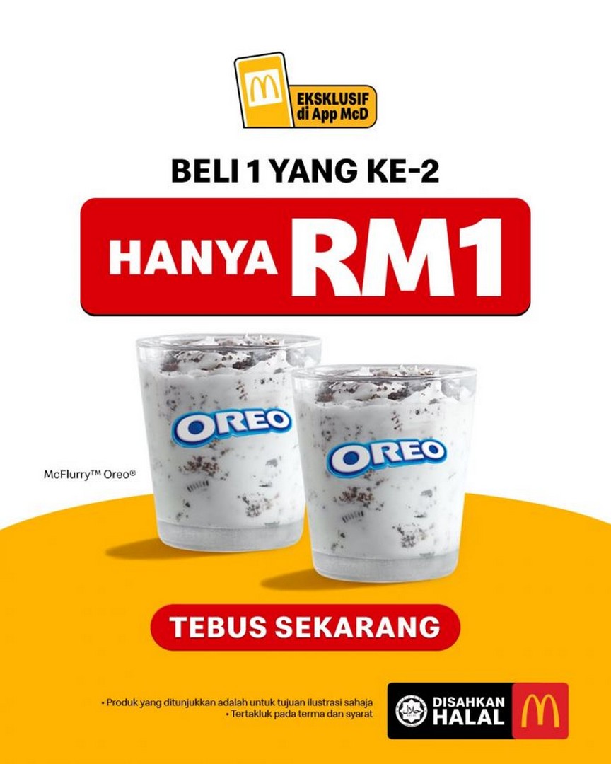 McDonalds-Malaysia-McFlurry-Oreo-Promotion-–-Buy-1-and-Get 11 June 2026 onwards: McDonald's Malaysia McFlurry Oreo Promotion – Buy 1 and Get the 2nd McFlurry Oreo for Only RM1 via McD App