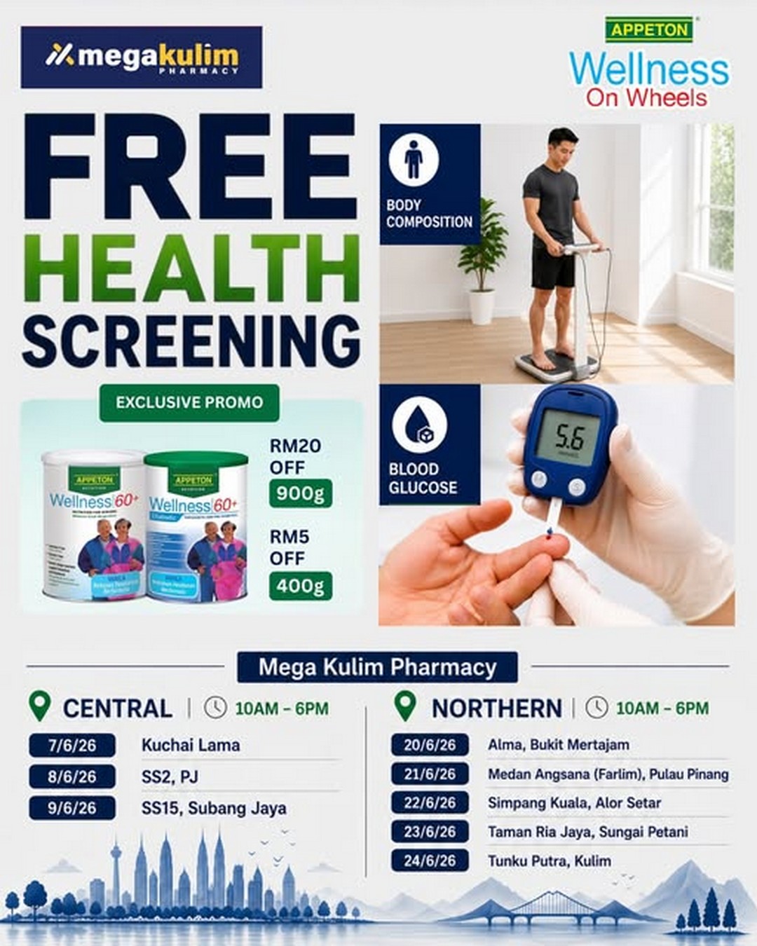 Mega-Kulim-Pharmacy-Appeton-Wellness-On-Wheels-Promotion 7-24 June 2026: Mega Kulim Pharmacy Appeton Wellness On Wheels Promotion with FREE Health Screening and Exclusive Appeton Wellness 60+ Discounts