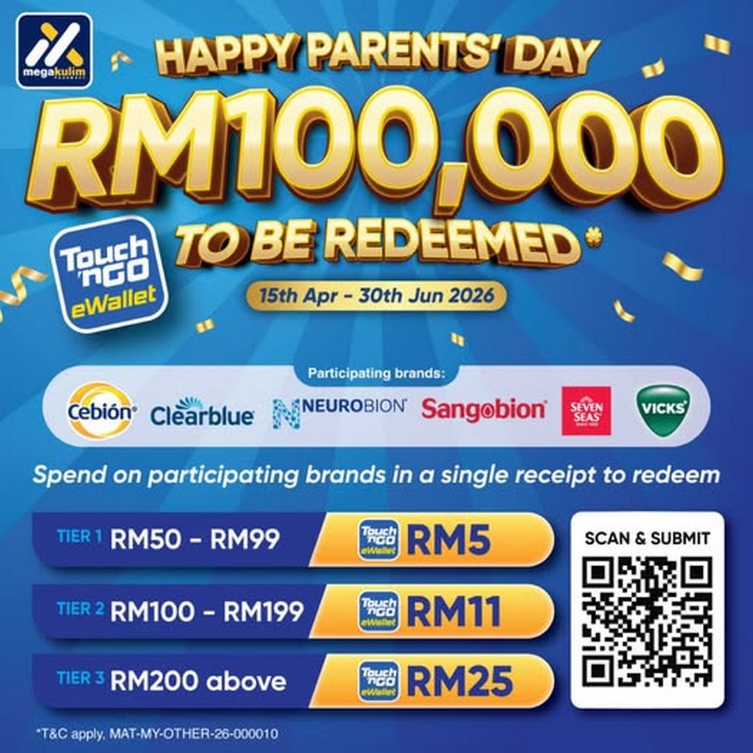 Mega-Kulim-Pharmacy-Parents-Day-Promotion 15 April–30 June 2026: Mega Kulim Pharmacy Parents’ Day Promotion, Touch ‘n Go Rebate Campaign for Health & Wellness Savings