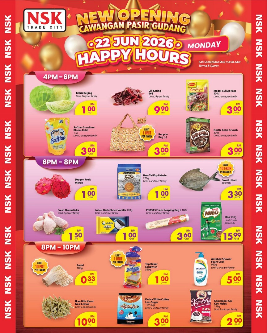 NSK-Trade-City-Pasir-Gudang-Grand-Opening-Promotion-7 21–28 June 2026: NSK Trade City Pasir Gudang Grand Opening Promotion – Exciting Deals, Happy Hour Specials and Massive Savings Across Multiple Categories