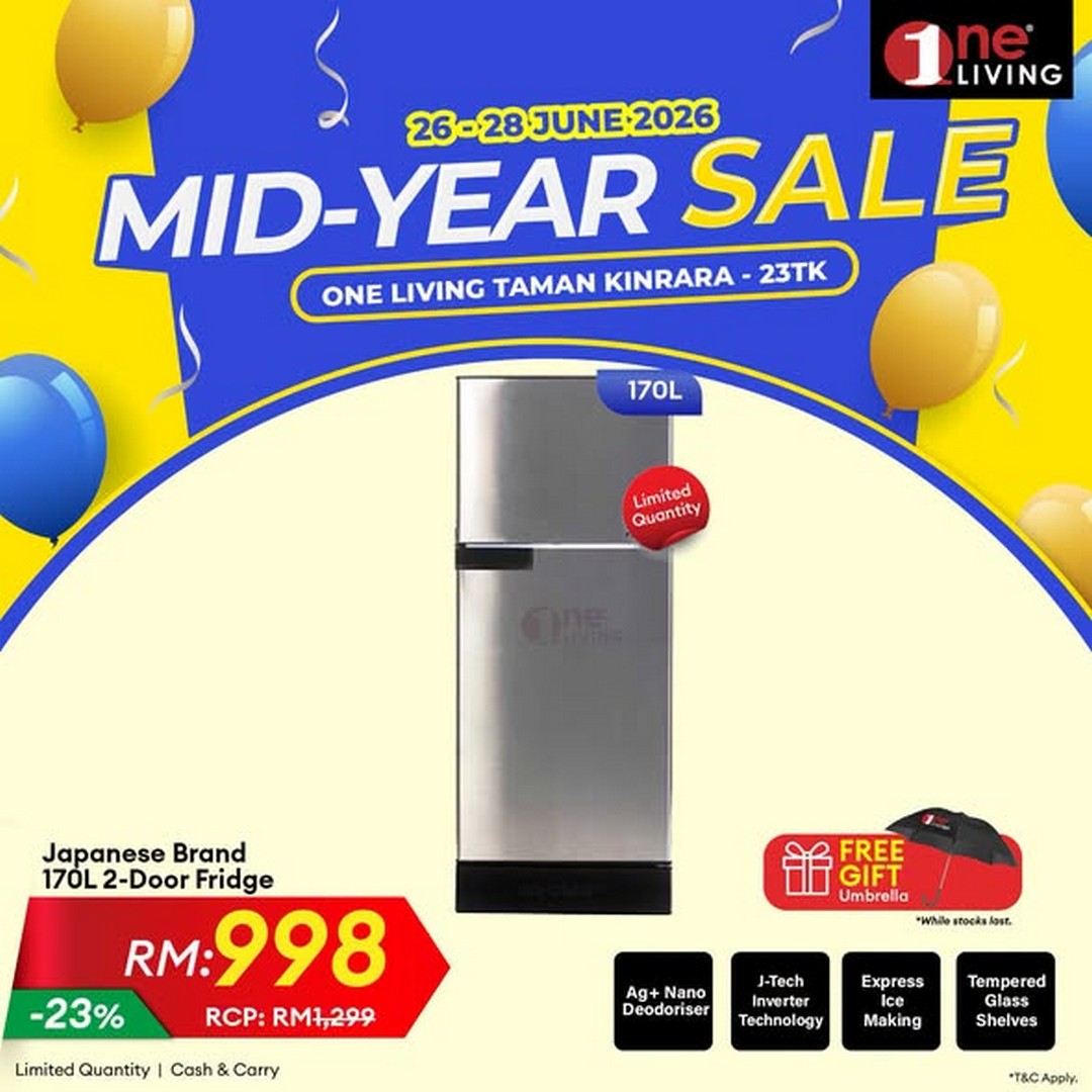 One-Living-Malaysia-Mid-Year-Sale-Promotion-at-Taman-Kinrara-1 26–28 June 2026: One Living Malaysia Mid Year Sale Promotion at Taman Kinrara – Huge Savings on Kitchen Appliances, Refrigerators and Home Essentials