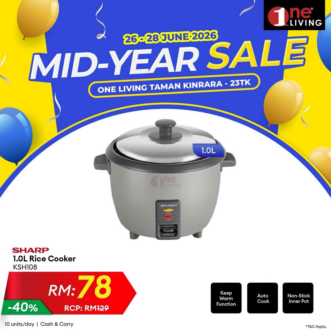 One-Living-Malaysia-Mid-Year-Sale-Promotion-at-Taman-Kinrara-25 26–28 June 2026: One Living Malaysia Mid Year Sale Promotion at Taman Kinrara – Huge Savings on Kitchen Appliances, Refrigerators and Home Essentials