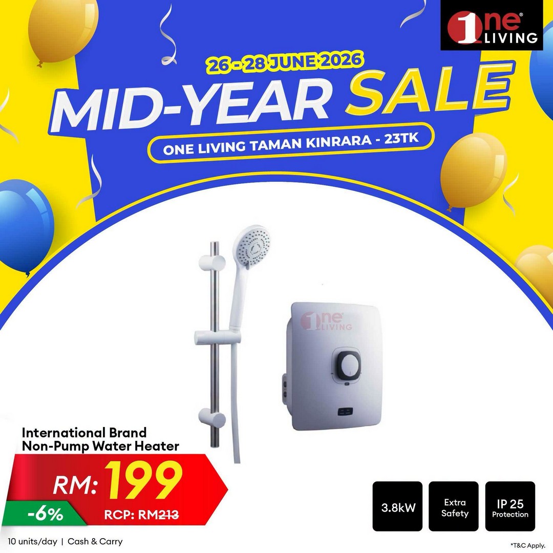 One-Living-Malaysia-Mid-Year-Sale-at-Taman-Kinrara-12 26-28 June 2026: One Living Malaysia Mid Year Sale at Taman Kinrara – Massive Discounts on Air Conditioners, Fans and Water Heaters Promotion