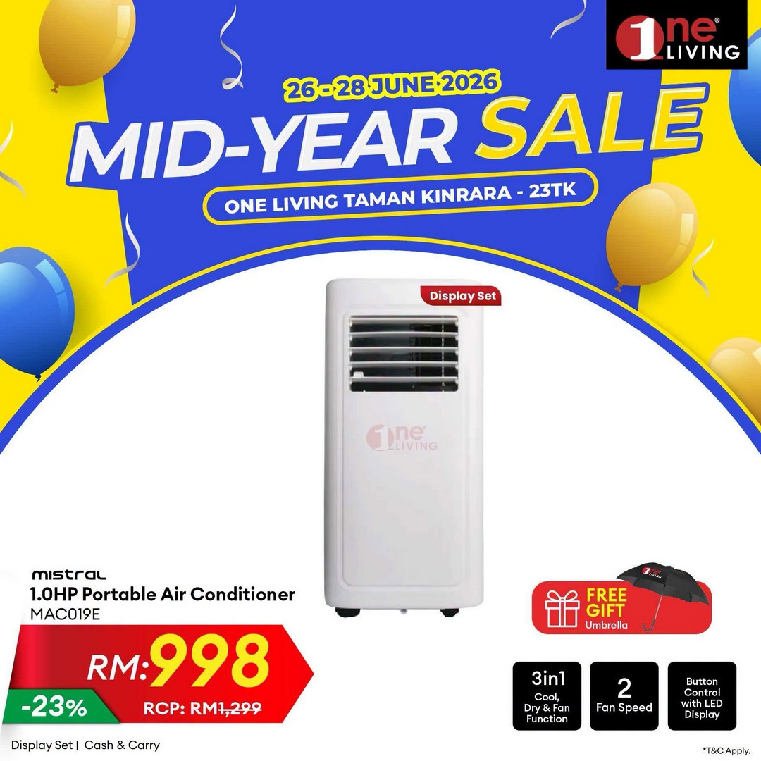 One-Living-Malaysia-Mid-Year-Sale-at-Taman-Kinrara-15 26-28 June 2026: One Living Malaysia Mid Year Sale at Taman Kinrara – Massive Discounts on Air Conditioners, Fans and Water Heaters Promotion