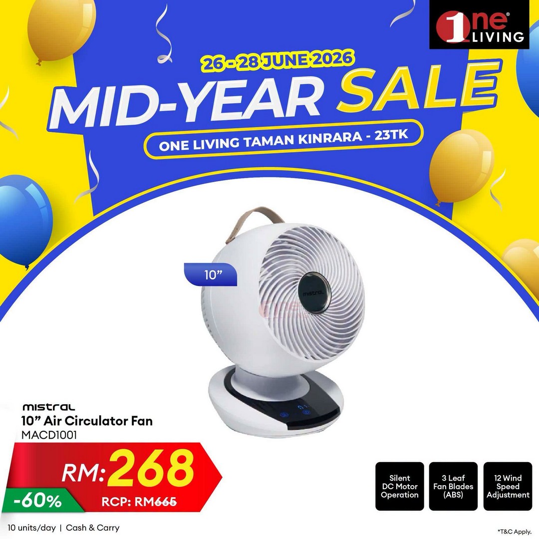 One-Living-Malaysia-Mid-Year-Sale-at-Taman-Kinrara-16 26-28 June 2026: One Living Malaysia Mid Year Sale at Taman Kinrara – Massive Discounts on Air Conditioners, Fans and Water Heaters Promotion