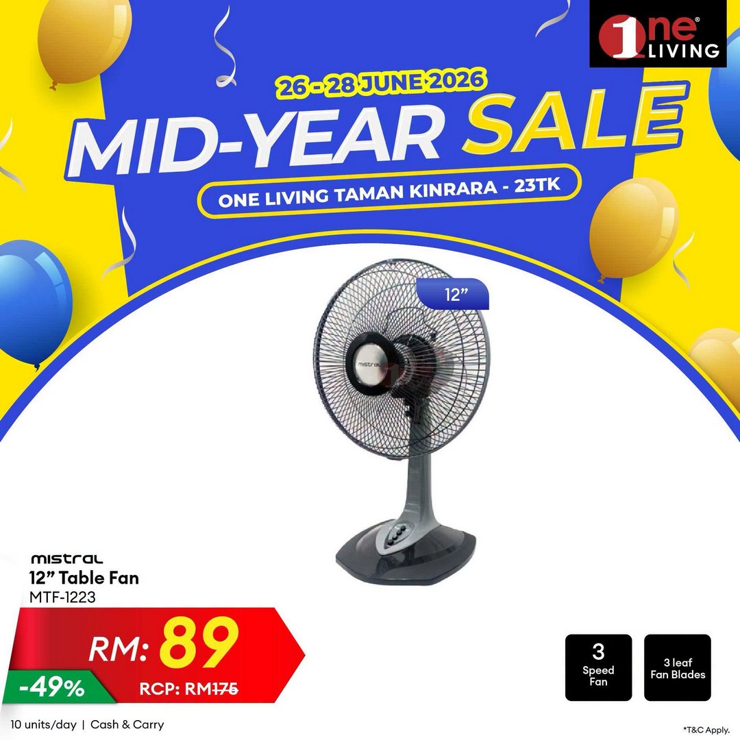 One-Living-Malaysia-Mid-Year-Sale-at-Taman-Kinrara-17 26-28 June 2026: One Living Malaysia Mid Year Sale at Taman Kinrara – Massive Discounts on Air Conditioners, Fans and Water Heaters Promotion