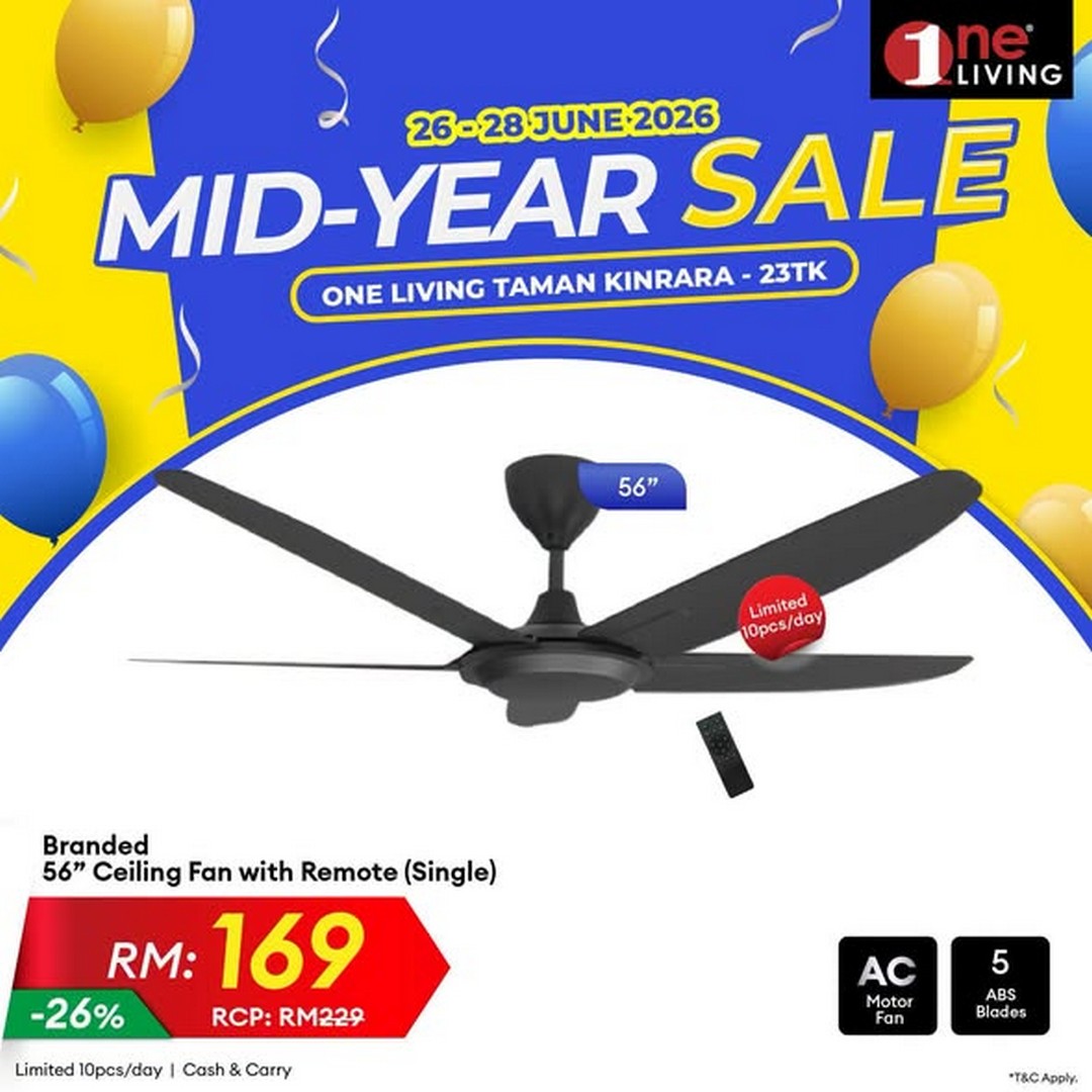One-Living-Malaysia-Mid-Year-Sale-at-Taman-Kinrara-3 26-28 June 2026: One Living Malaysia Mid Year Sale at Taman Kinrara – Massive Discounts on Air Conditioners, Fans and Water Heaters Promotion