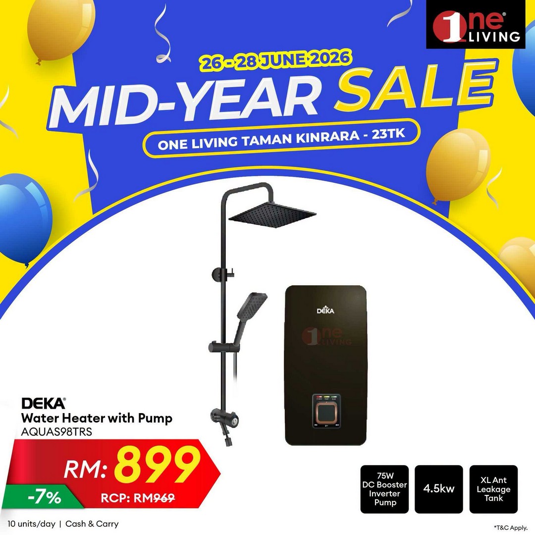 One-Living-Malaysia-Mid-Year-Sale-at-Taman-Kinrara-6 26-28 June 2026: One Living Malaysia Mid Year Sale at Taman Kinrara – Massive Discounts on Air Conditioners, Fans and Water Heaters Promotion